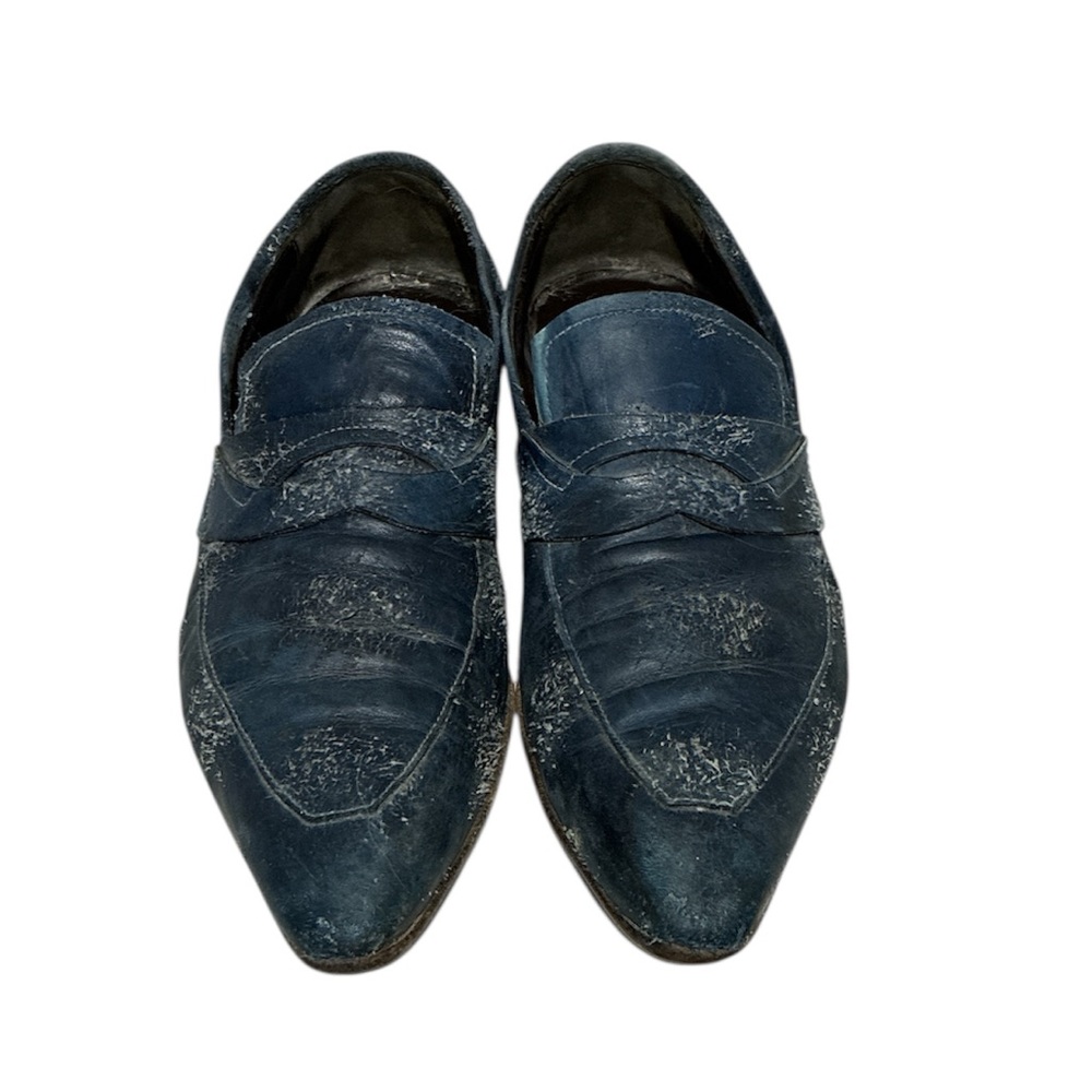 Jo Ghost  Blue Leather Men’s Loafers